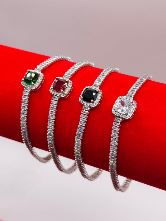 Bratara Tennis Square - inox, 18 cm, diverse culori