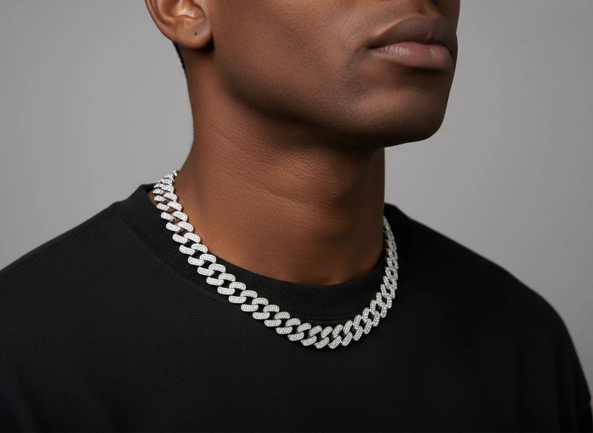 Colier Cuban silver 50 cm - Blingz