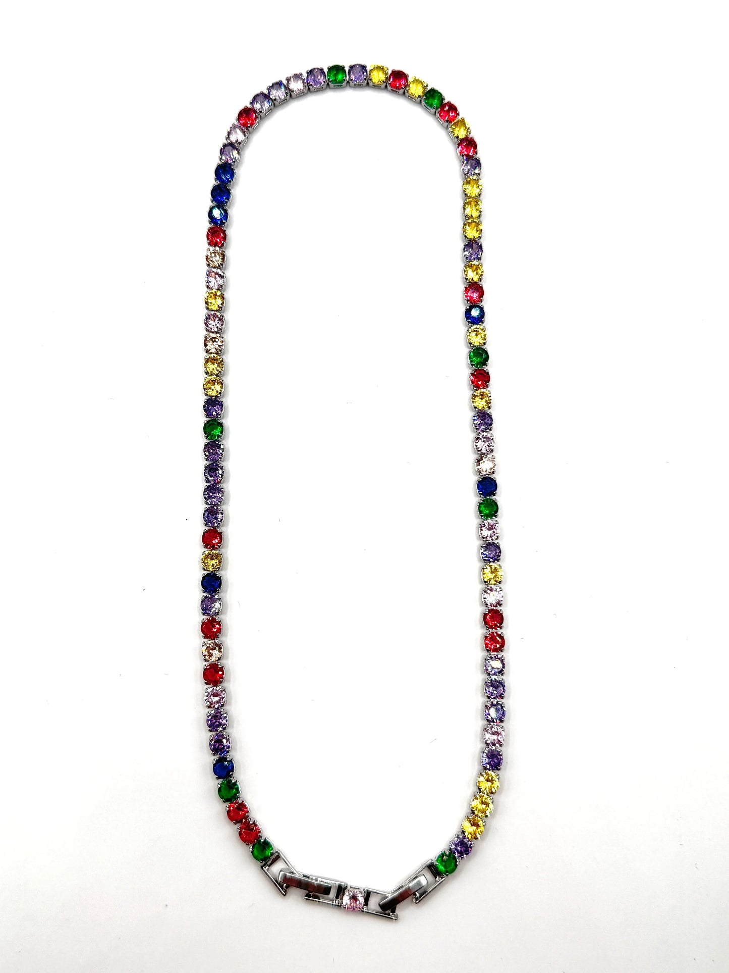 Colier Tennis multicolor din inox 40 cm