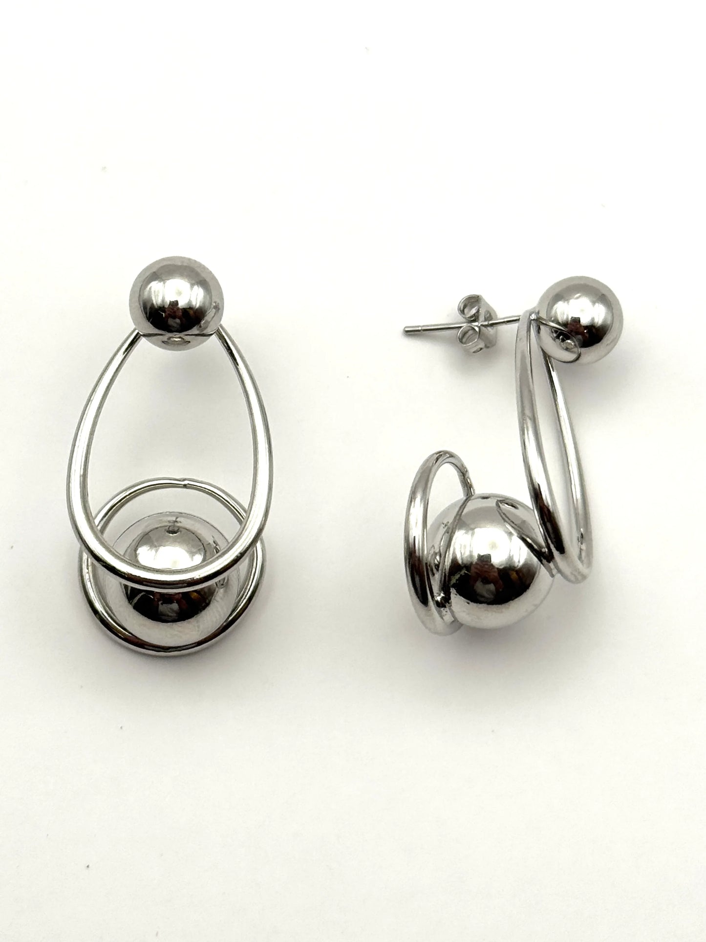 Cercei Tribal argintii din inox - Blingz