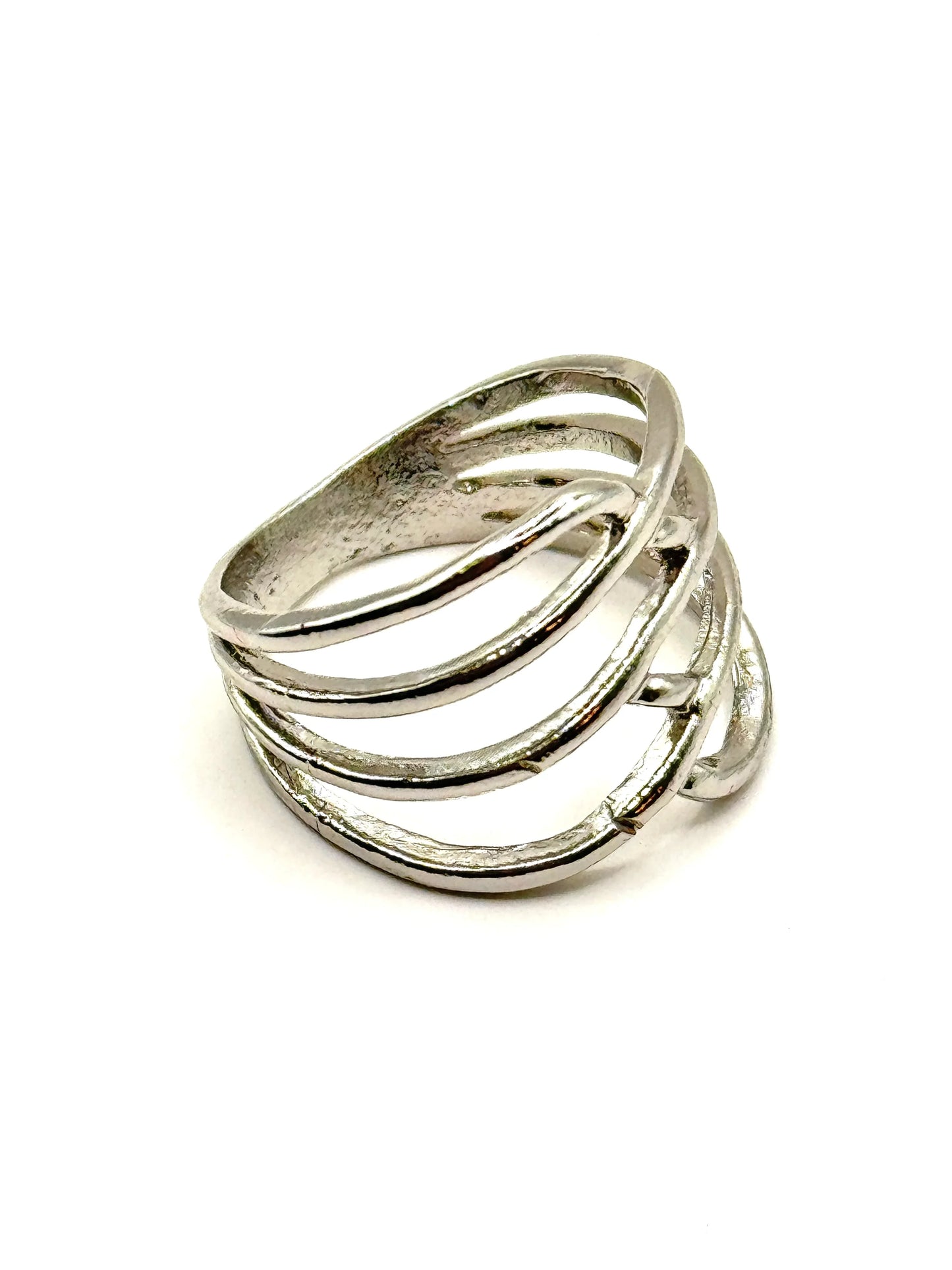 Inel Knit argintiu din inox - Blingz