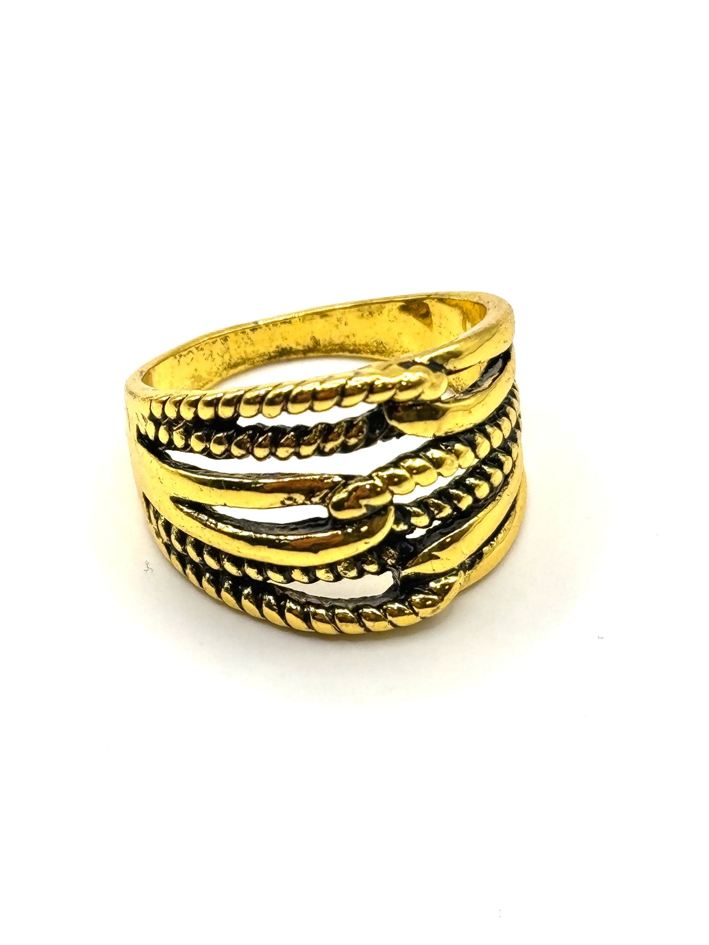 Inel Rope auriu din inox - Blingz