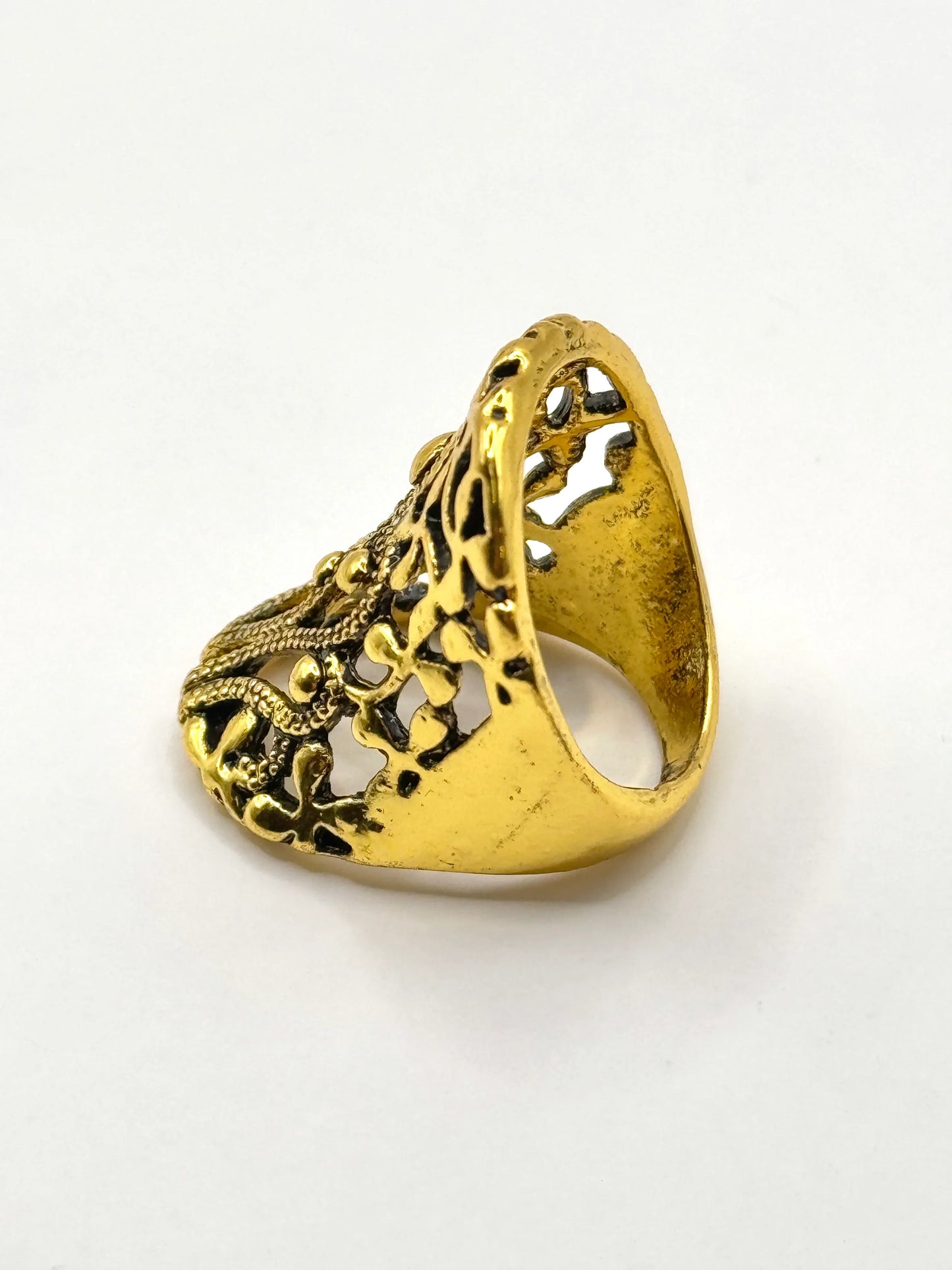 Inel Bulb auriu din inox - Blingz