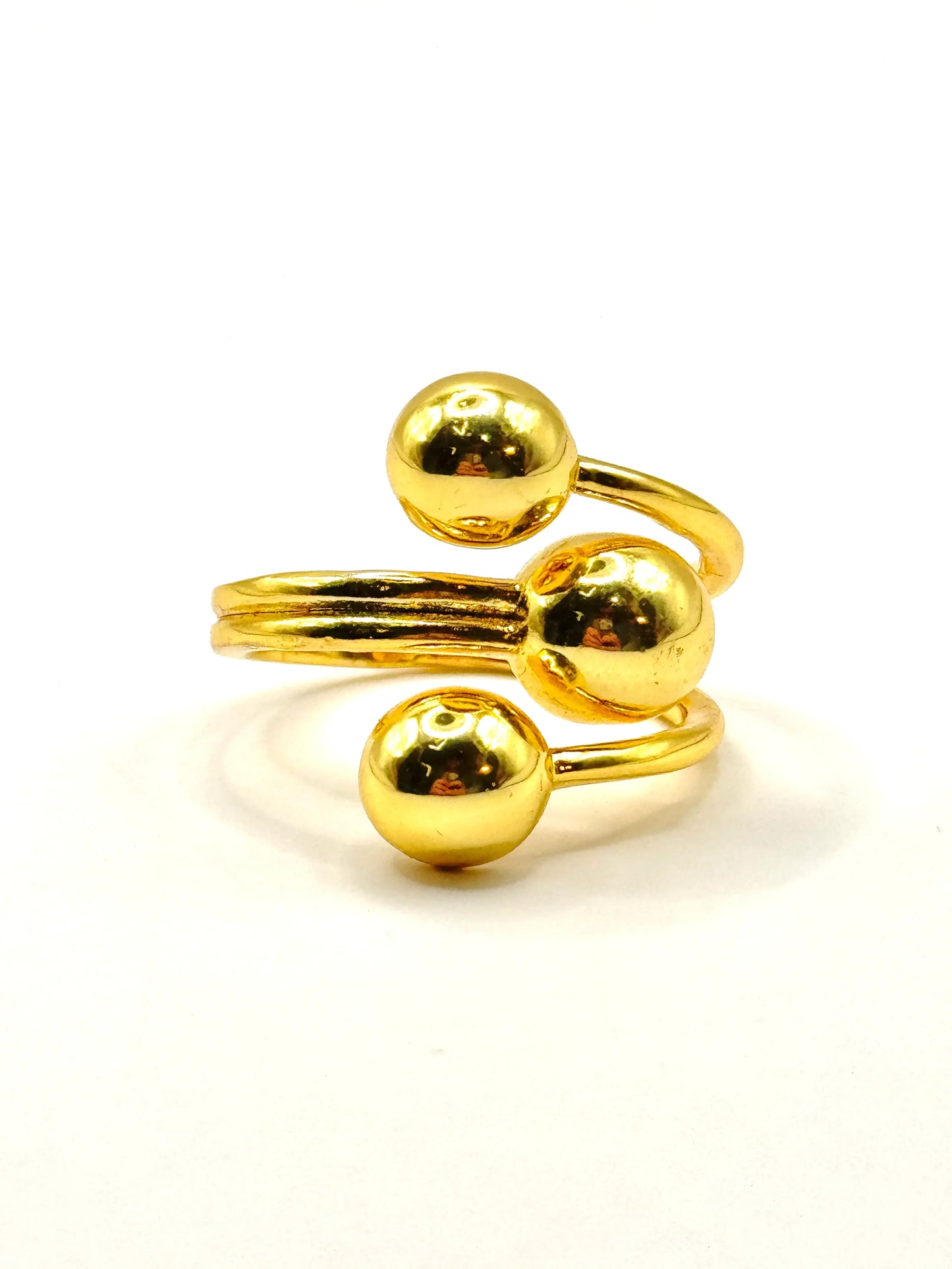 Inel Atom inox placat cu aur 18k