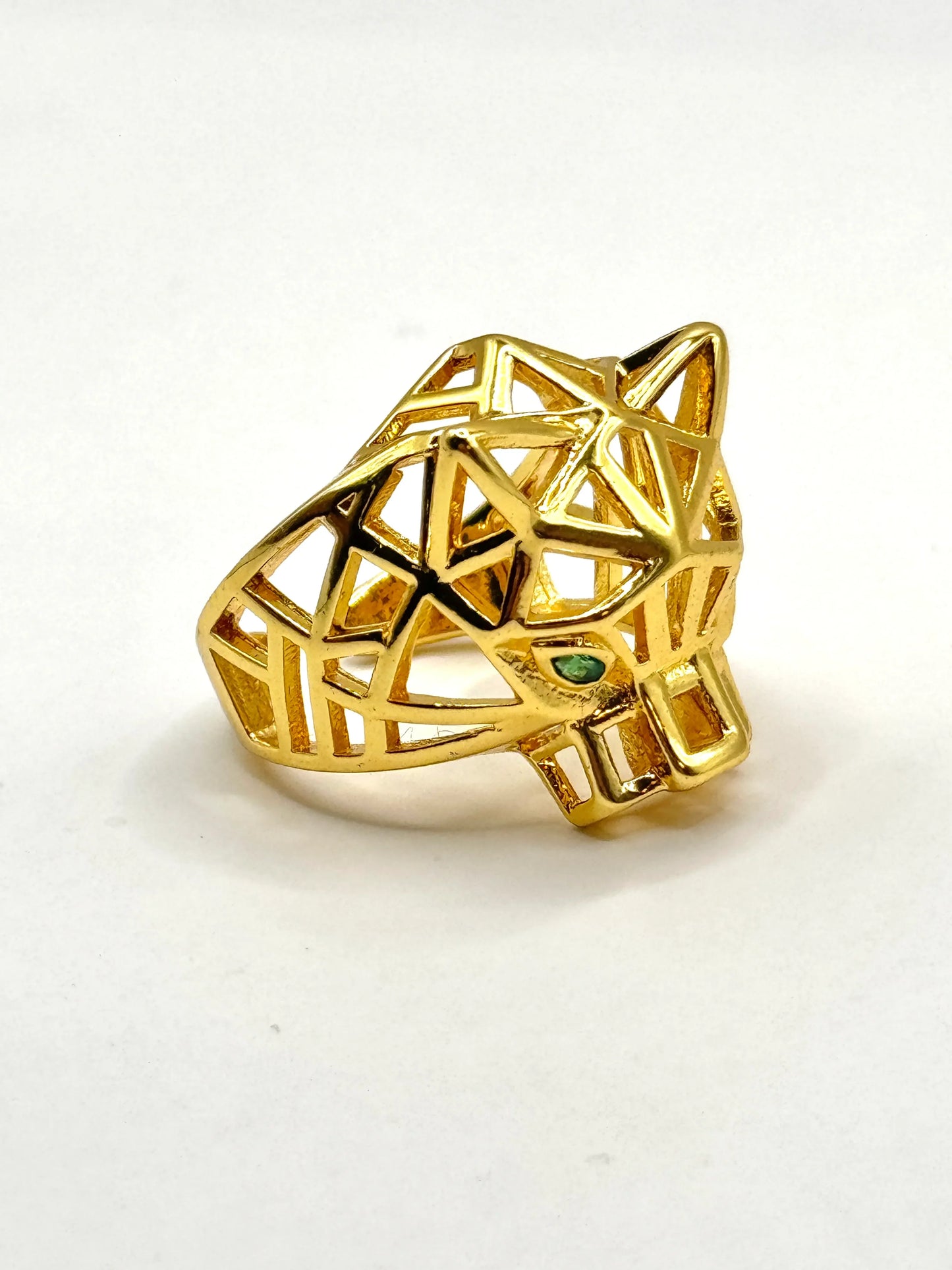 Inel Pantera inox placat cu aur 18k