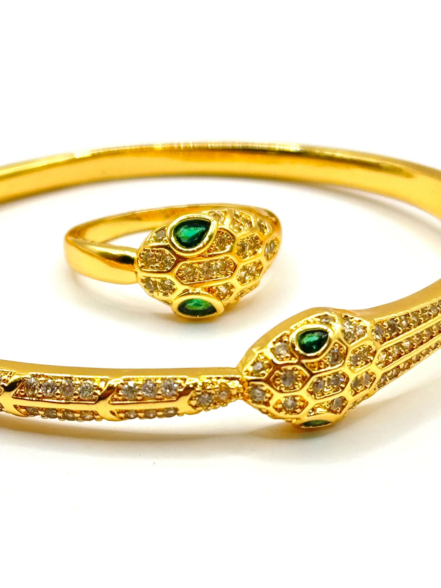 Set Bratara si Inel snake aurii - Blingz