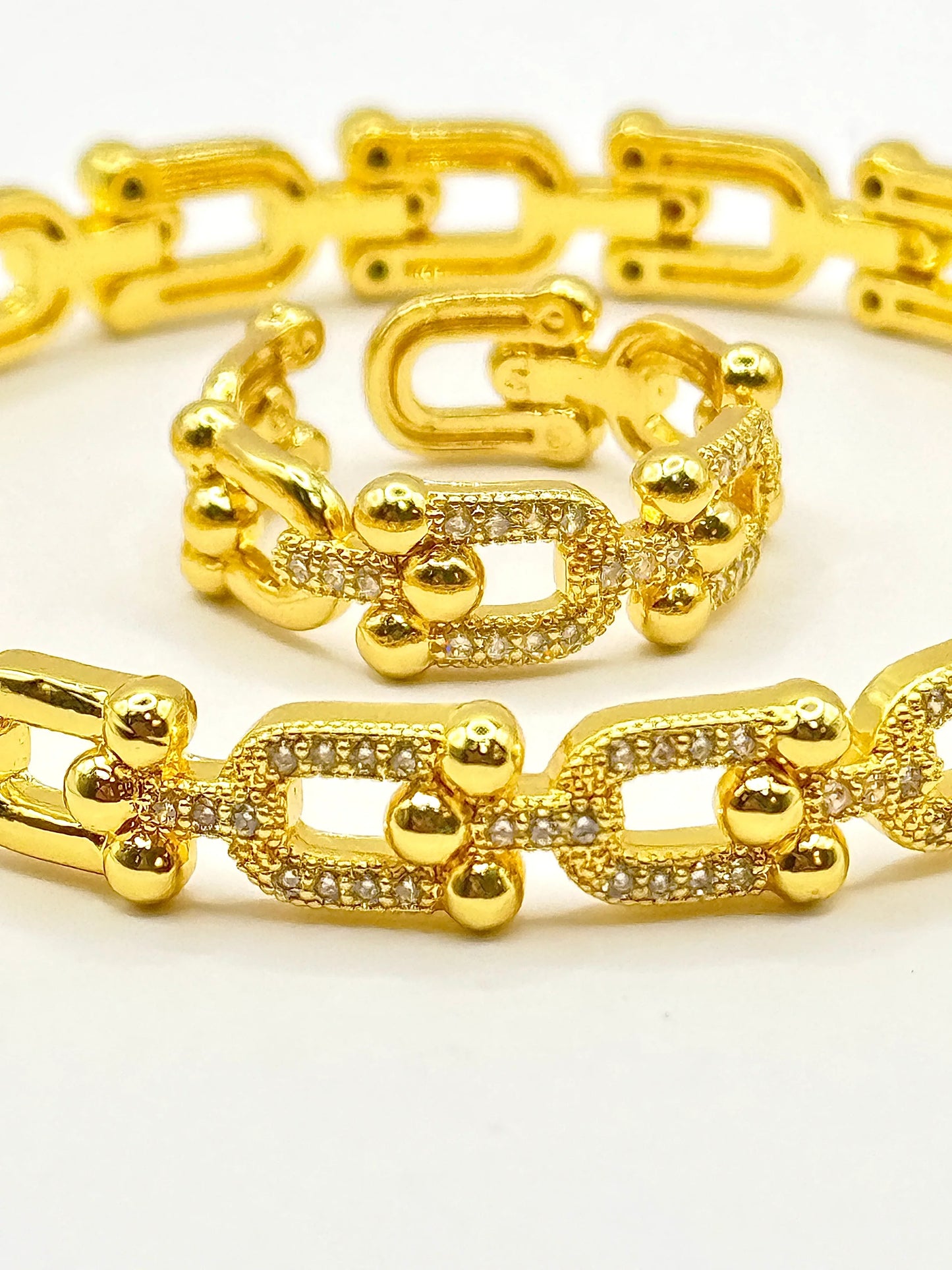 Set Link Bratara si Inel reglabil - Blingz