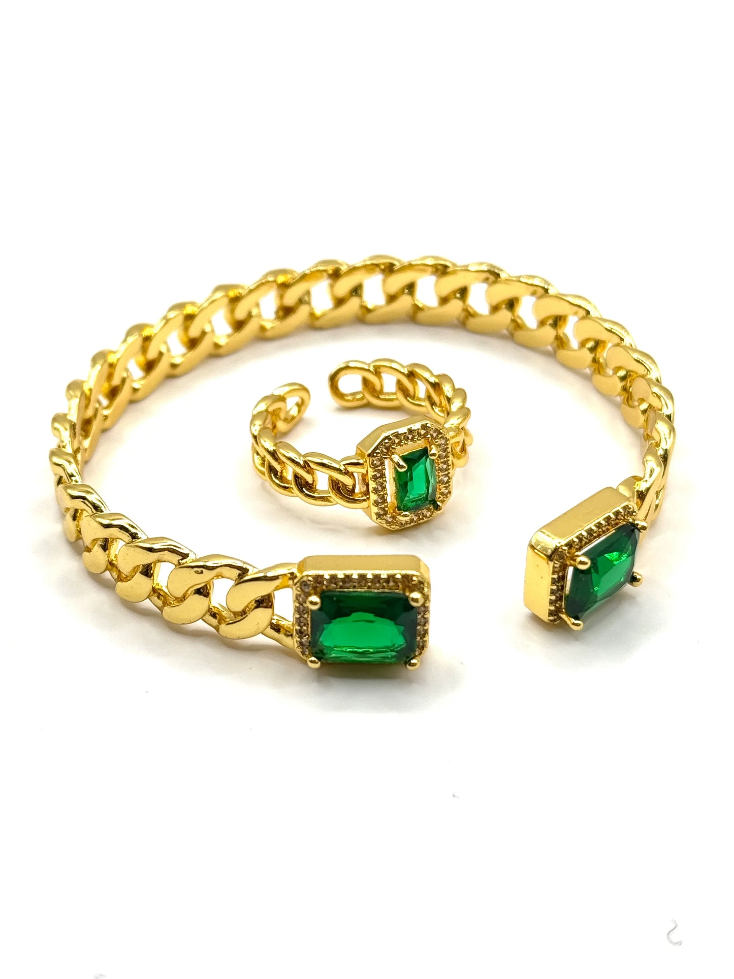 Set Emerald Bratara si Inel