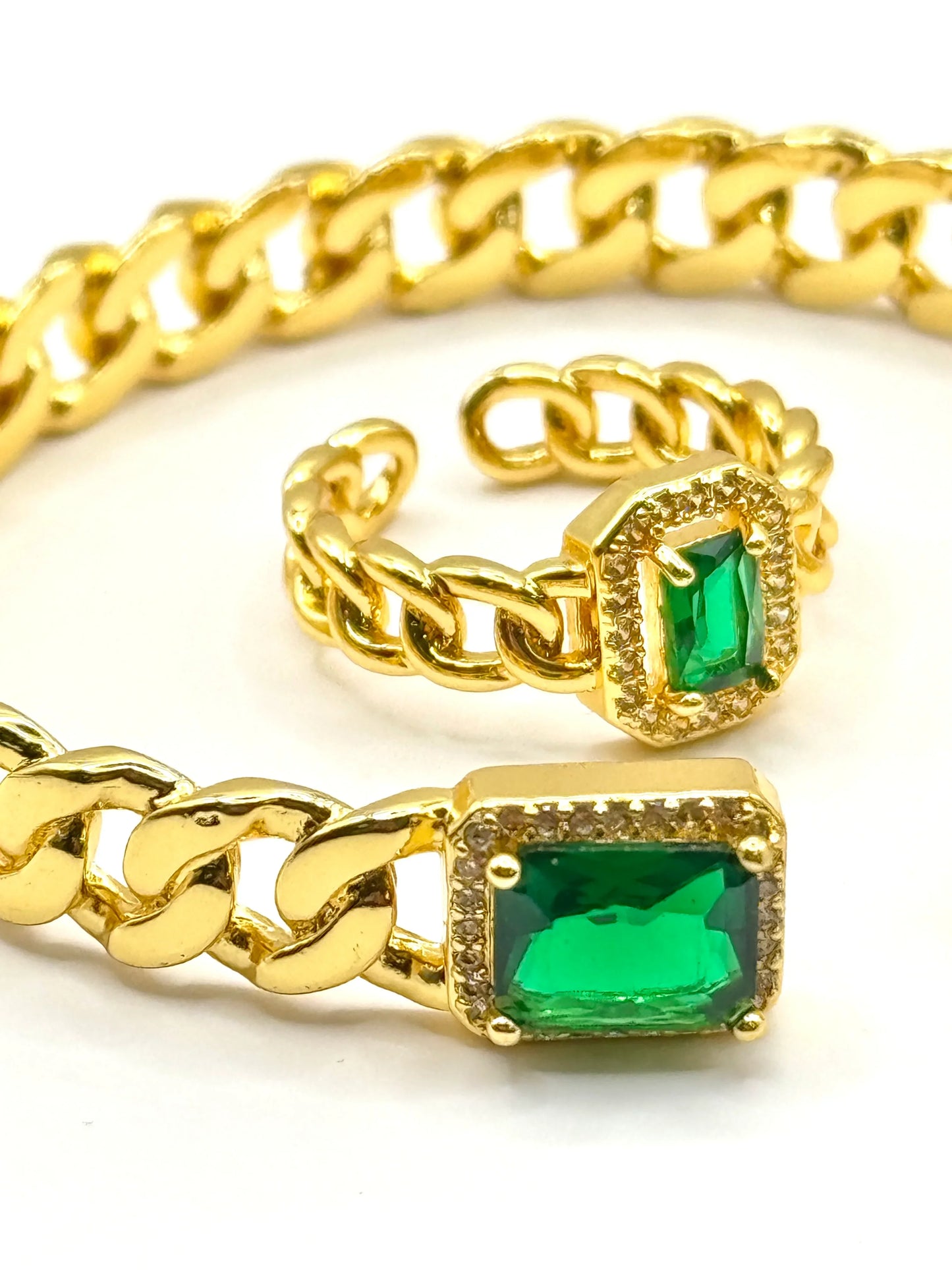 Set Emerald Bratara si Inel