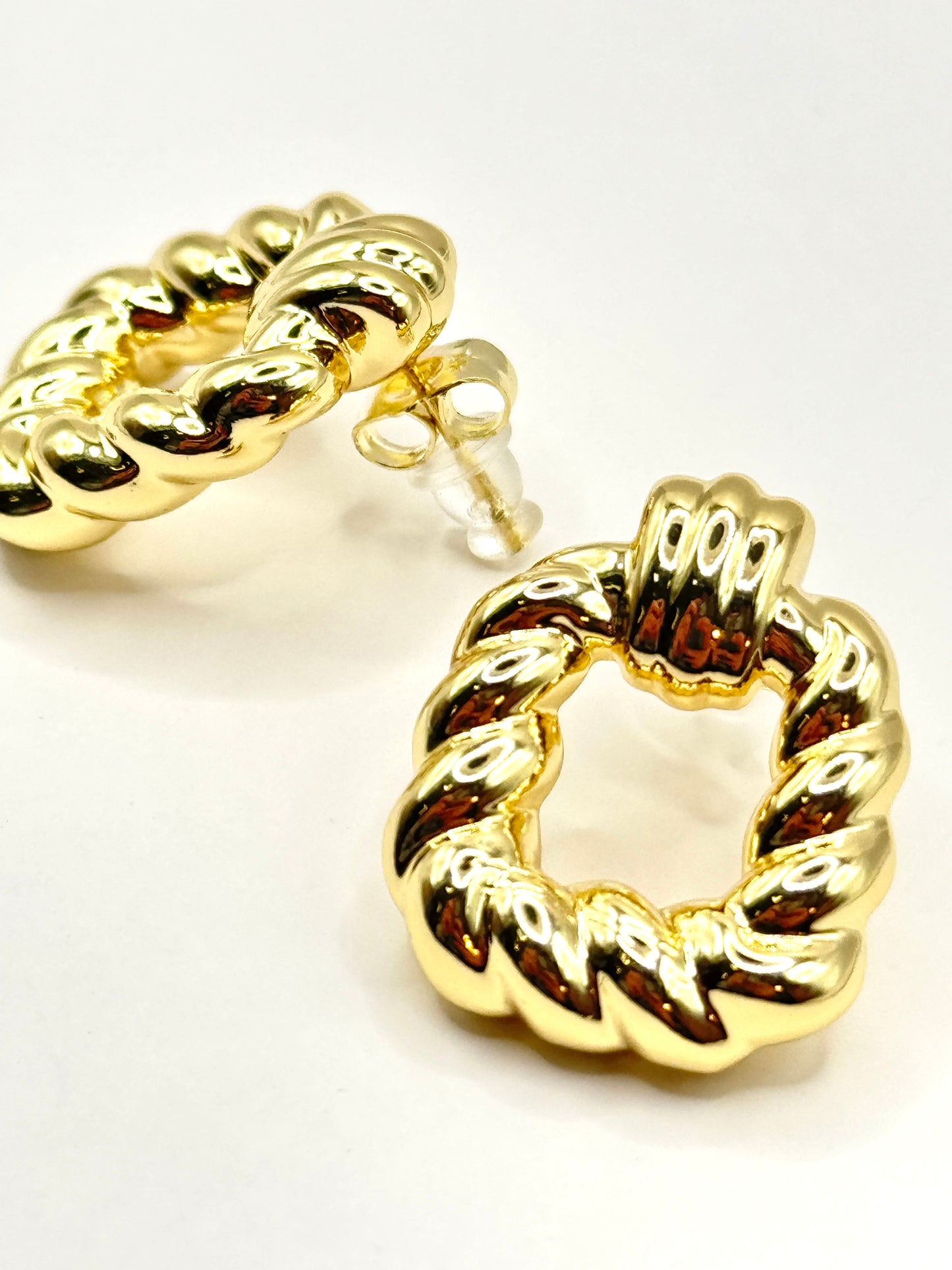 Cercei Kenneth inox placati cu aur 18k