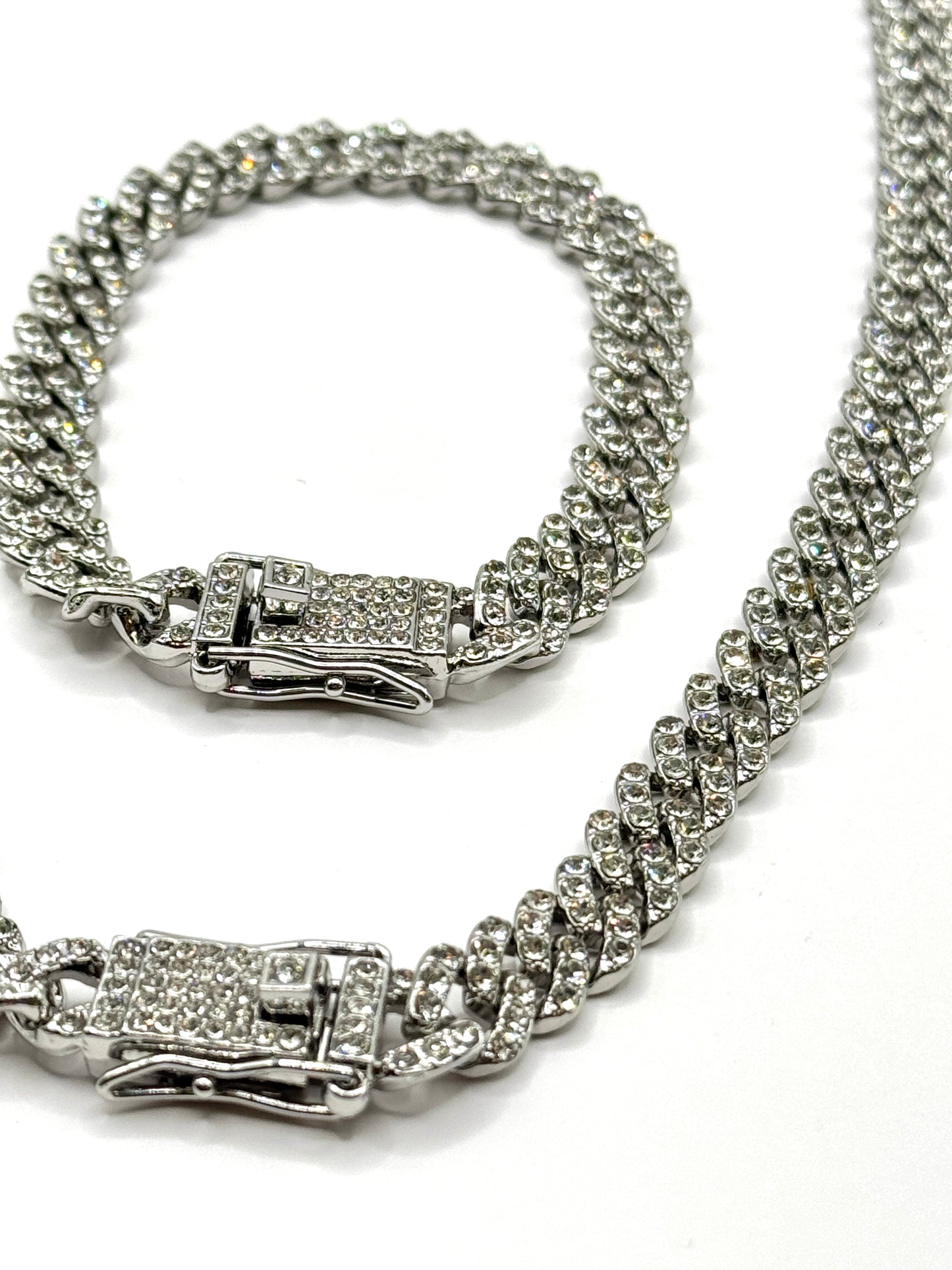 Set Cuban Silver colier si bratara inox 8mm