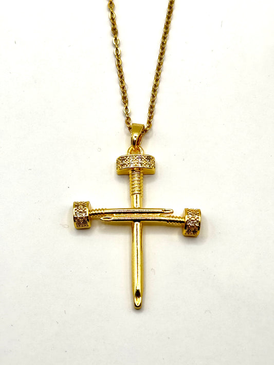 Lantisor Cruce cu pandantiv placat cu aur 18k