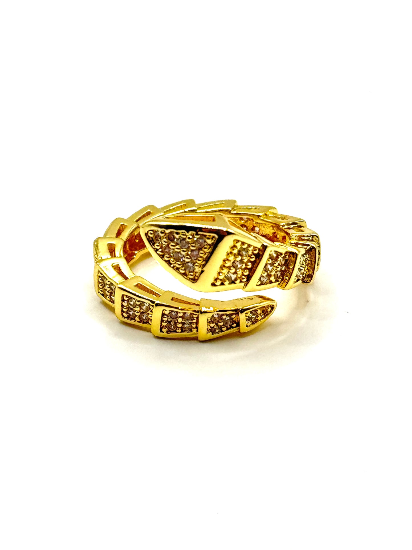 Inel Viper reglabil - placat cu aur 18k