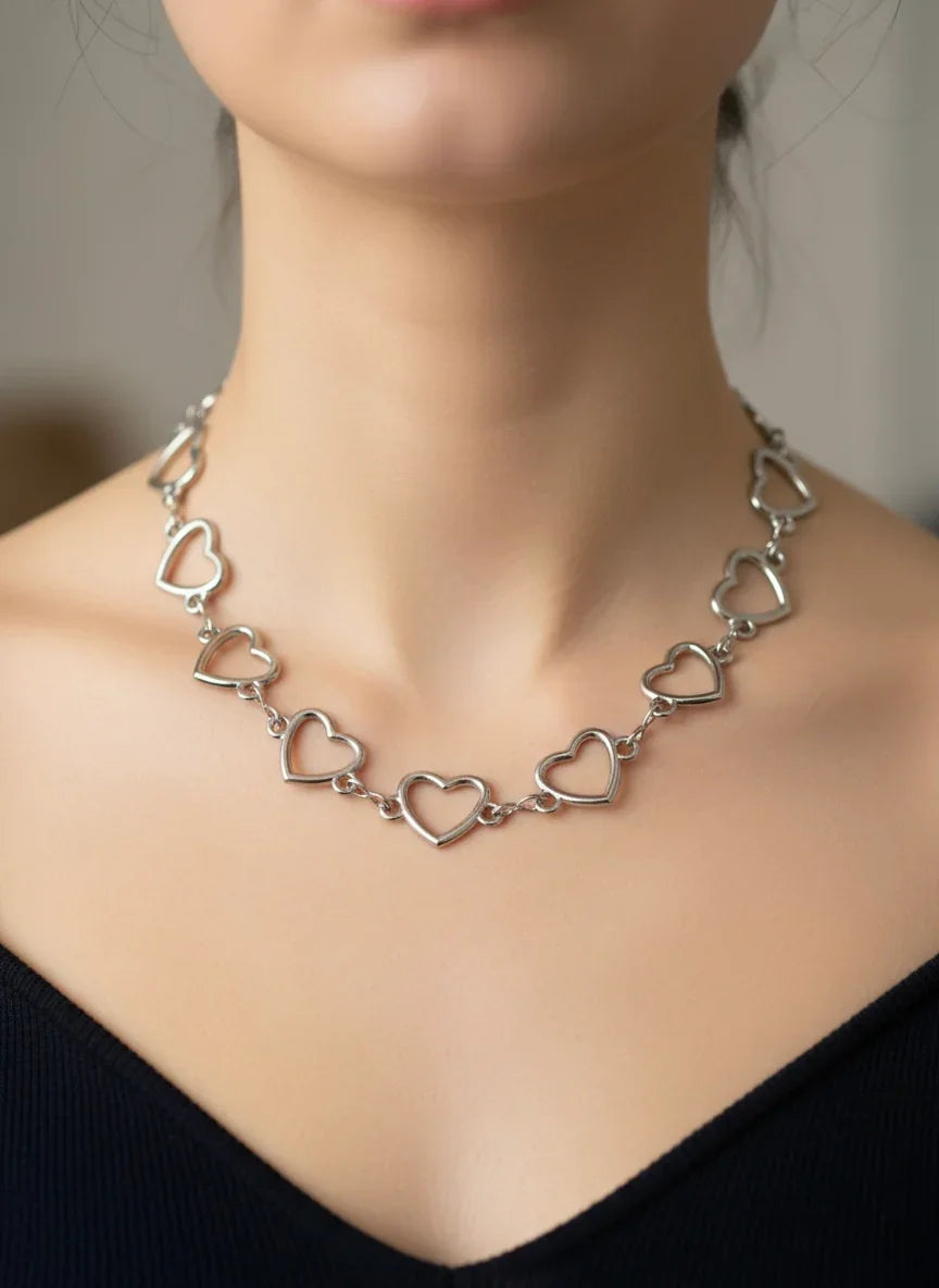 Lant Heart Silver din inox
