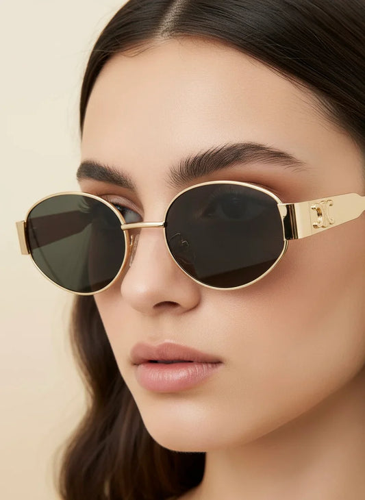 Ochelari de soare unisex Gold Retro Vision UV400 - Blingz