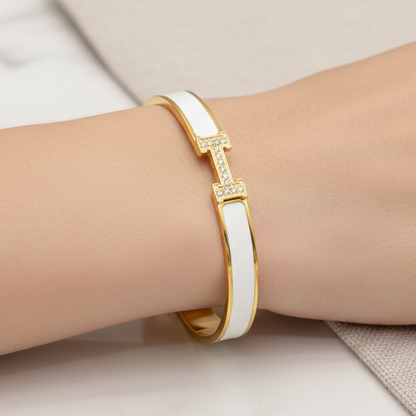 Bratara Clic H - placata cu aur 18k