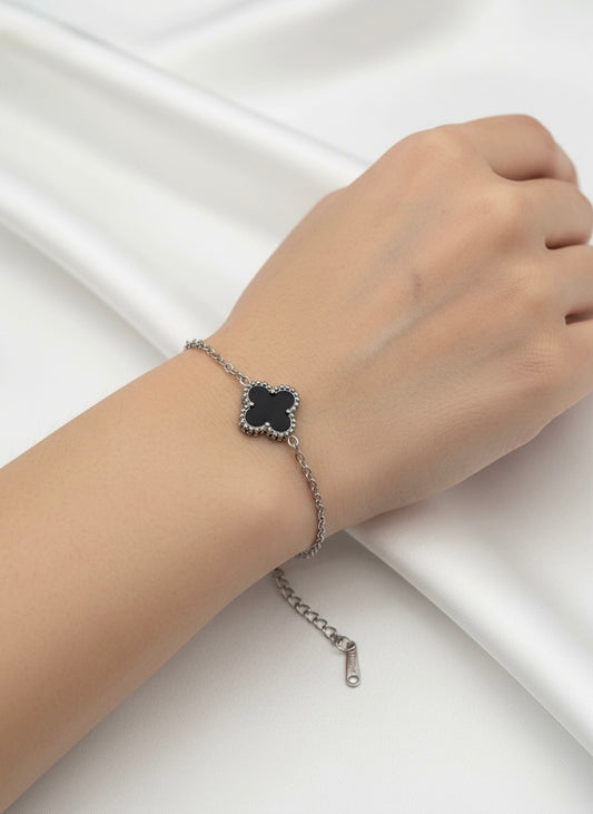 Bratara Flower argintie din inox