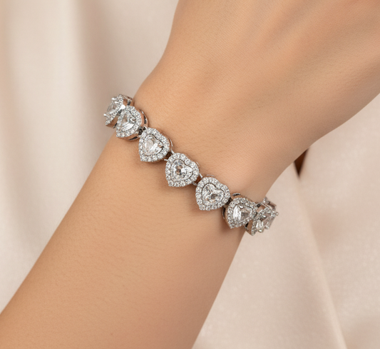 Bratara Heart Diamond Tennis