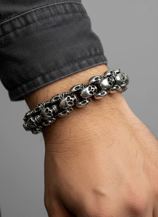 Bratara Skull chain din inox