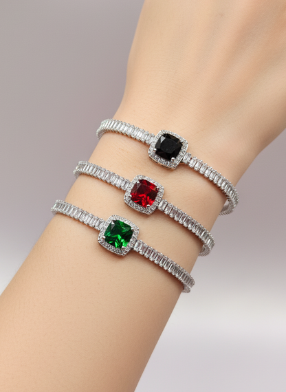 Bratara Tennis Square - inox, 18 cm, diverse culori