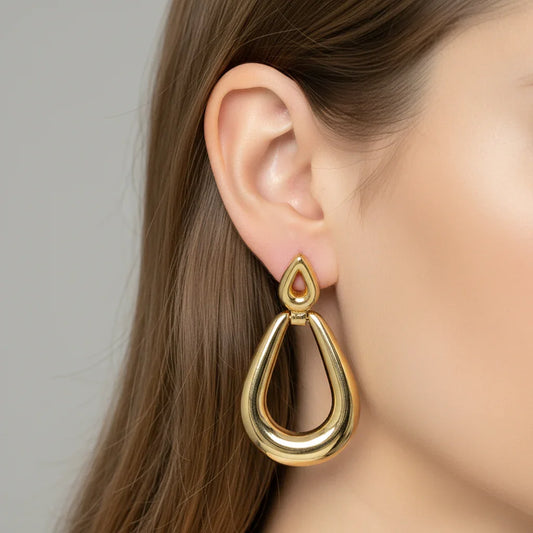 Cercei din inox Gold Drop - Blingz