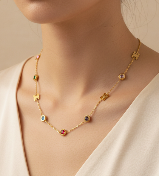 Colier Constelation placat cu aur 18k