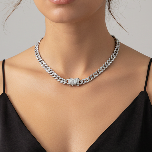 Colier Cuban Silver 8mm