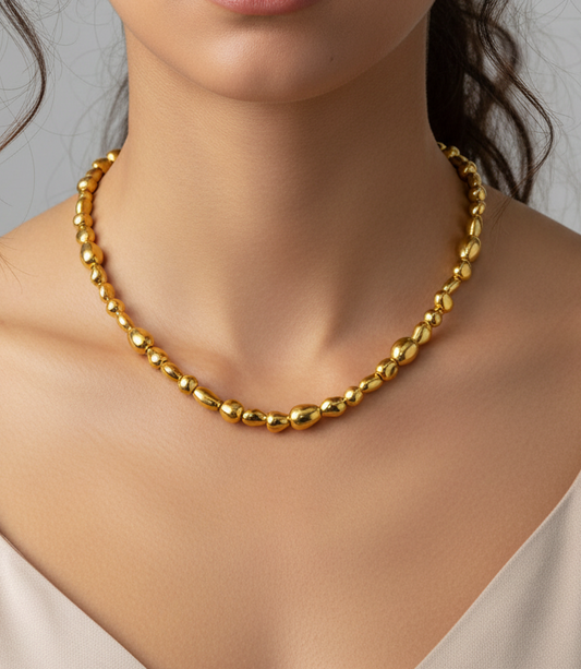 Colier Nugget placat cu aur 18k