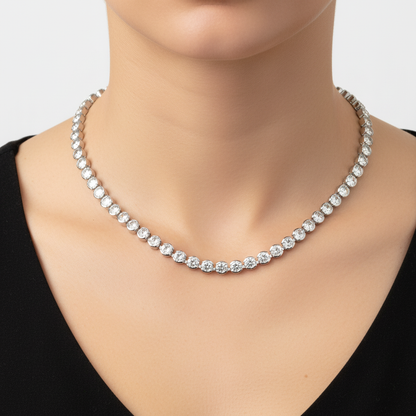 Colier rotund Tennis inox