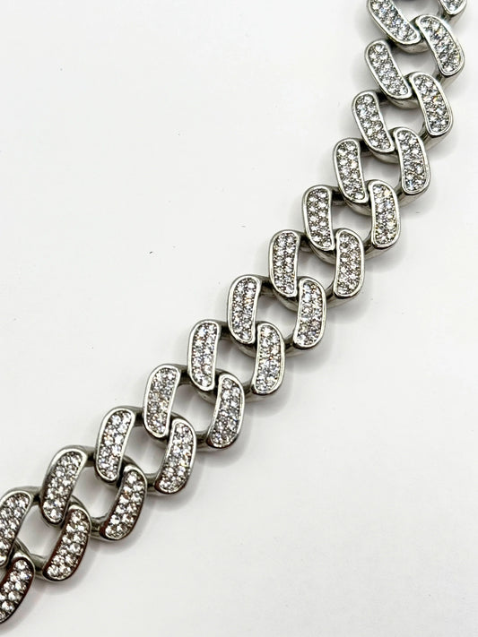 Colier Cuban silver 50 cm