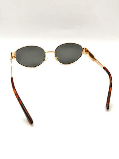 Ochelari de soare unisex Gold Retro Vision UV400 - Blingz