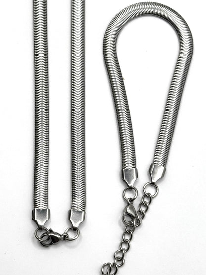 Set colier si brățară Snake din inox
