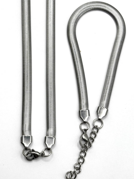 Set colier si brățară Snake din inox