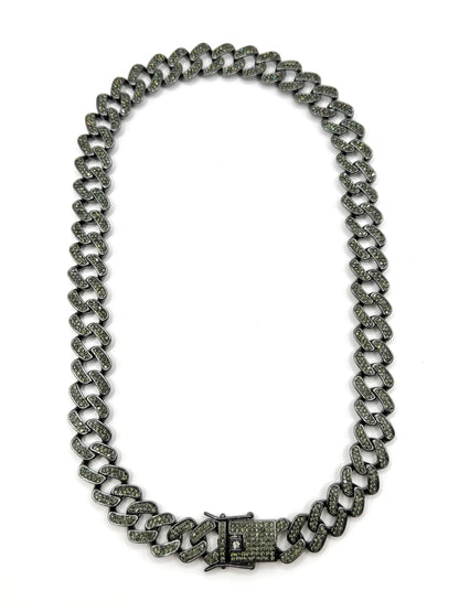 Colier Cuban din inox gri, 50 cm, lățime 1,5 cm