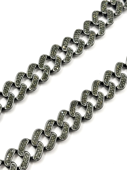 Colier Cuban din inox gri, 50 cm, lățime 1,5 cm