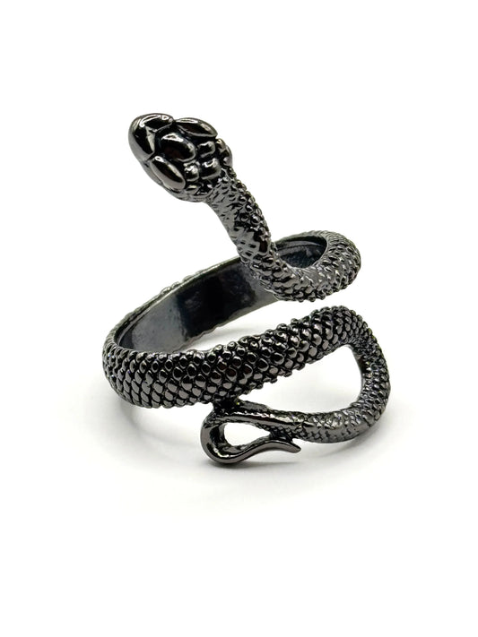 Inel Snake black reglabil