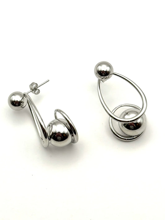 Cercei Tribal argintii din inox - Blingz