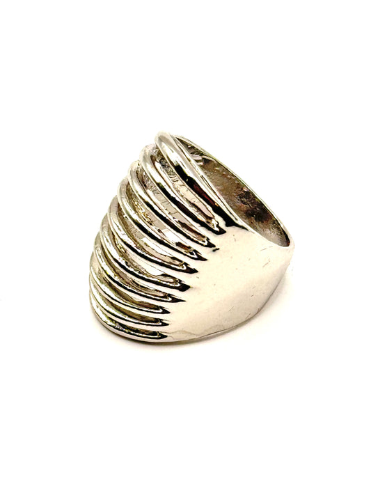 Inel Radial argintiu din inox