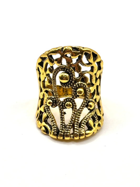 Inel Bulb auriu din inox - Blingz