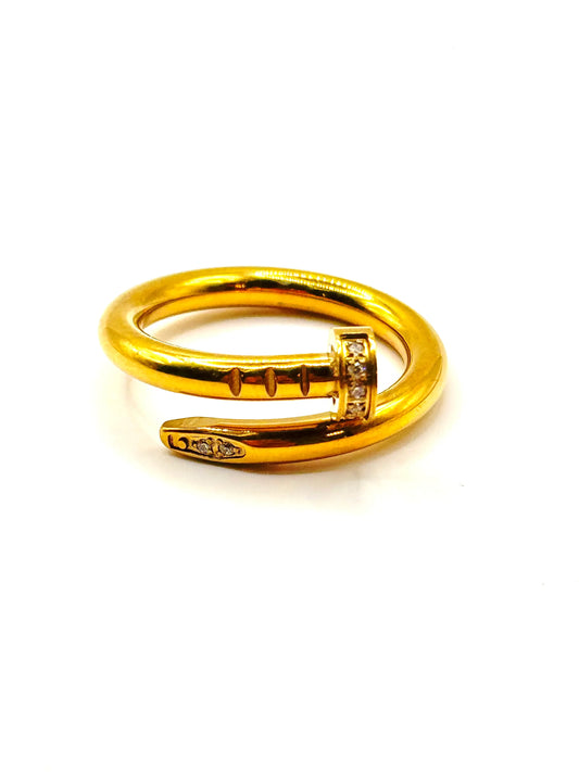 Inel Tip Cui inox placat cu aur 18k - Blingz