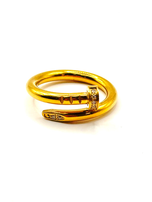 Inel Tip Cui inox placat cu aur 18k