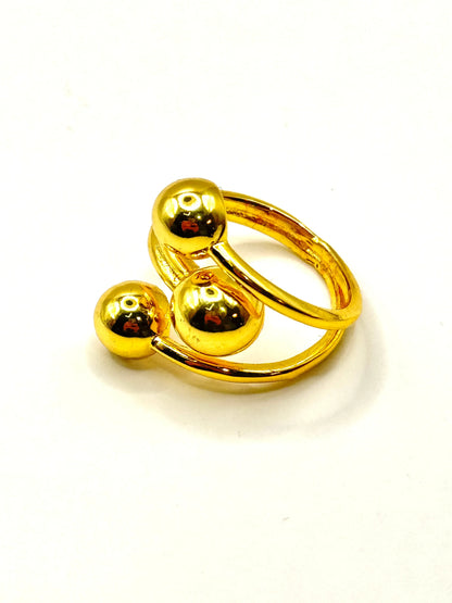 Inel Atom inox placat cu aur 18k