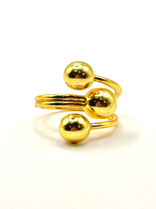 Inel Atom inox placat cu aur 18k