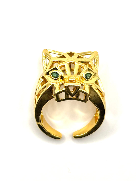 Inel Pantera inox placat cu aur 18k