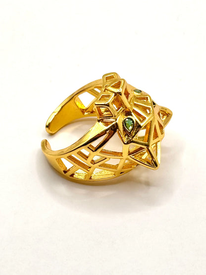 Inel Pantera inox placat cu aur 18k