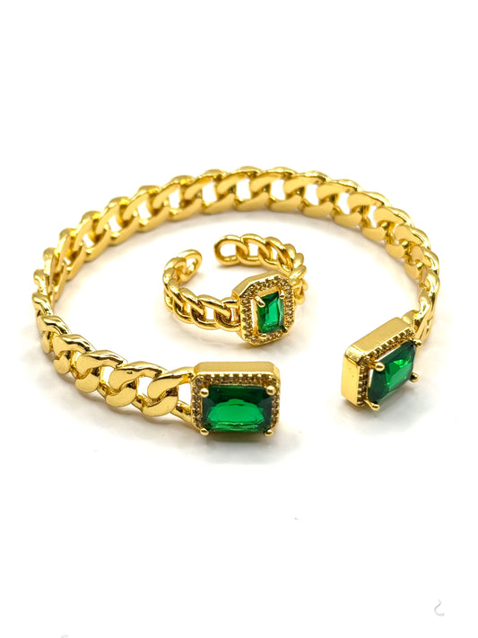 Set Emerald Bratara si Inel