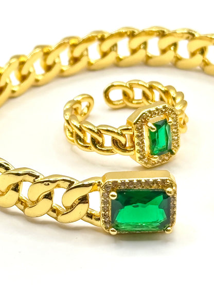 Set Emerald Bratara si Inel