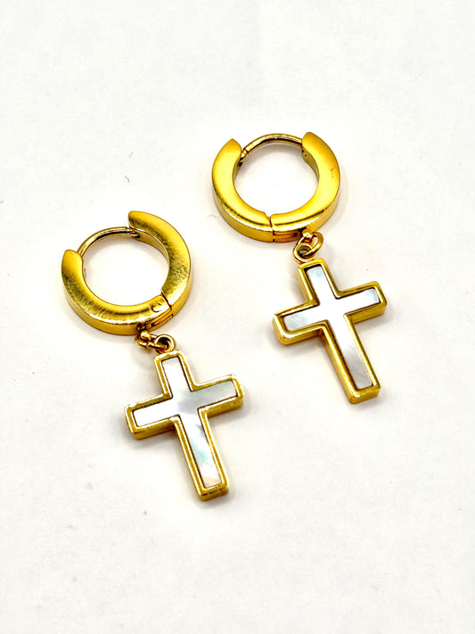 Cercei din inox Cross