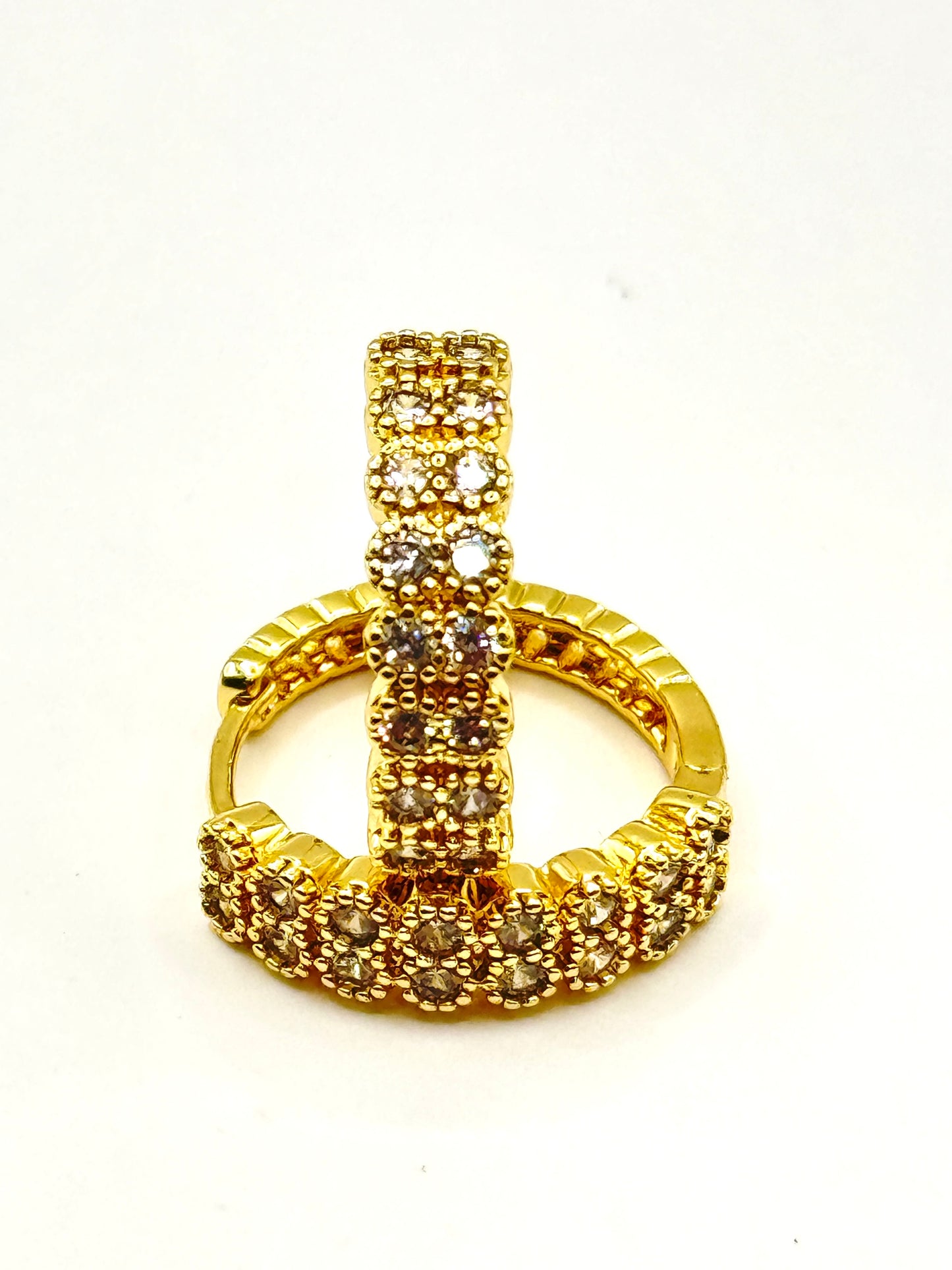 Cercei Gold Diamond inox placati cu aur 18k