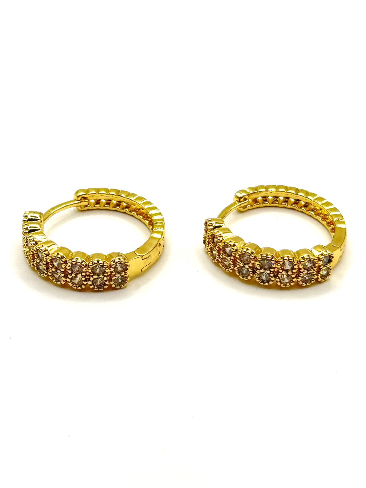 Cercei Gold Diamond inox placati cu aur 18k